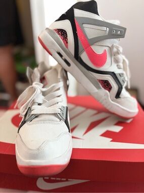 Nike Kids White, Pink & Black High-Top Sneakers